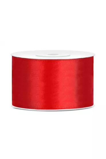 PartyDeco Tasiemka satynowa czerwona 38mm x 25m