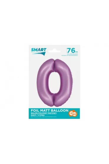 Godan Balon foliowy Smart cyfra 0 lawendowy matowy 76cm