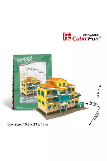 Puzzle 3D 26 el. Domki �wiata W�ochy Traditional Residence Cubic Fun