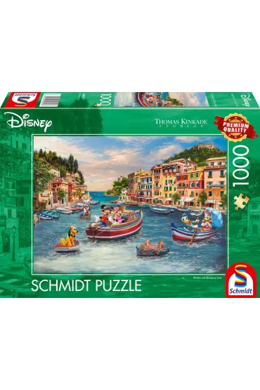 Puzzle 1000 T.Kinkade PQ Myszka Miki & Minnie Wakacje we W�oszech Disney 114003 Schmidt