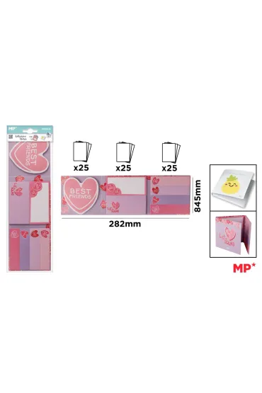 Mp Main Paper Karteczki samoprzylepne indeksuj�ce BESTIE SQUAD 7x25szt/blister MP PN164-14
