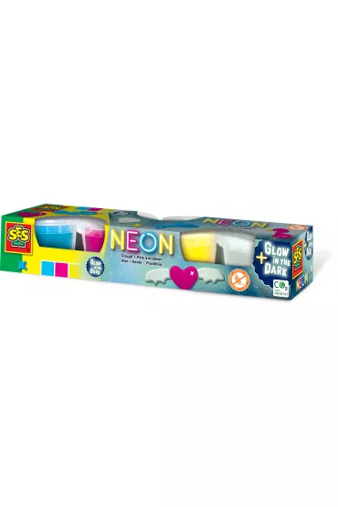 Ses Creative Ciasto masa - Neonowa i �wiec�ca w ciemno�ci 4 szt.