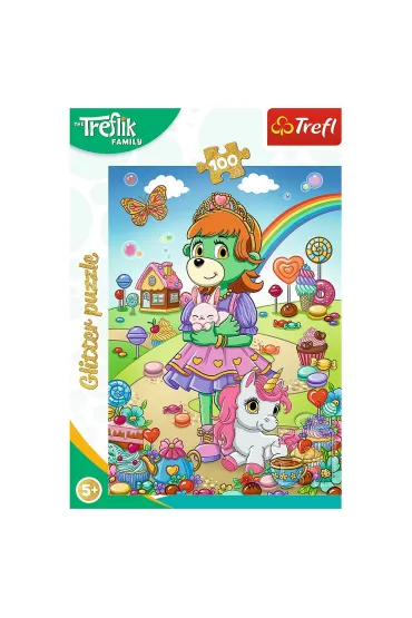 Puzzle 100 el. Glitter. Brokatowa Trefliki
