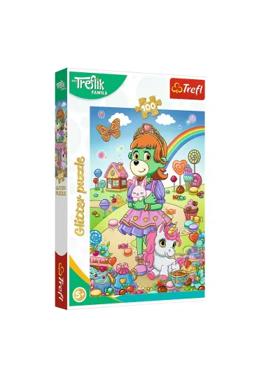 Puzzle 100 el. Glitter. Brokatowa Trefliki