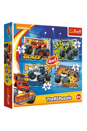 Puzzle 4w1 Blaze i jego przyjaciele Trefl
