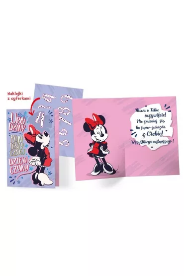 Kukartka Karnet B6 DSK-020 Urodziny Myszka Minnie (wymienne cyfry)