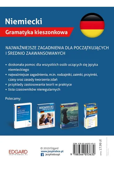 EDGARD. Niemiecki. Gramatyka kieszonkowa - Eliza Chabros