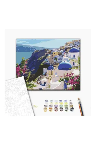 Brushme Malowanie po numerach - krajobraz Santorini 40x50cm