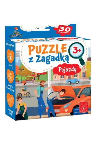 Puzzle 30 el. z Zagadk�. Pojazdy Kangur
