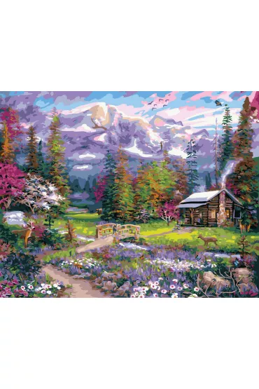Twoje Hobby Malowanie po numerach - Samotny dom w lesie 40x50cm
