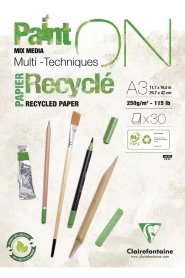 Clairefontaine Blok A3 papier z recyklingu 250g 30ark