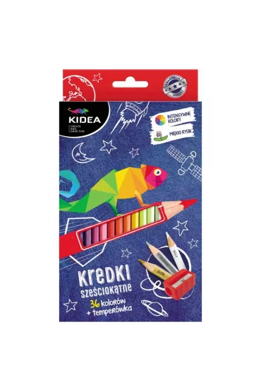 Derform Kredki sze�ciok�tne + temper�wka 36 kolor�w