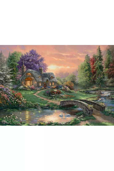 Puzzle 1000 el. Romantyczny weekend, Thomas Kinkade Schmidt - Thomas  Kinkade
