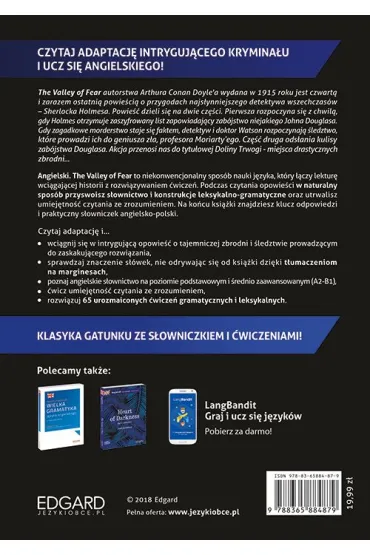 The Valley of Fear/Dolina Trwogi. Adaptacja klasyki z �wiczeniami. Poziom A2-B1 - Artur Conan Doyle