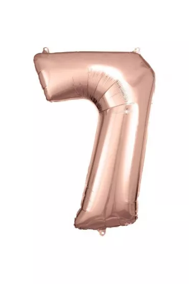 Amscan Balon foliowy cyfra 7 r�owe z�oto 57x86cm
