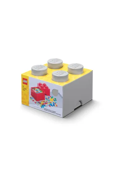 Pojemnik klocek LEGO Brick 4 Szary