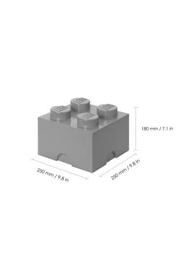 Pojemnik klocek LEGO Brick 4 Szary