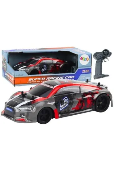 Auto R/C 1:18 gumowe ko�a drift czerwony LeanToys