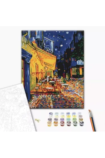 Brushme Malowanie po numerach - Nocna kawiarnia w Arles Vincent van Gogh 40x50cm