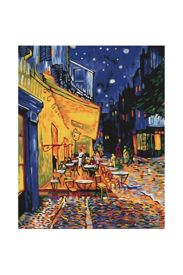 Brushme Malowanie po numerach - Nocna kawiarnia w Arles Vincent van Gogh 40x50cm