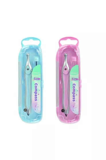 Keyroad Cyrkiel plastikowy pastel z grafitami w etui MIX