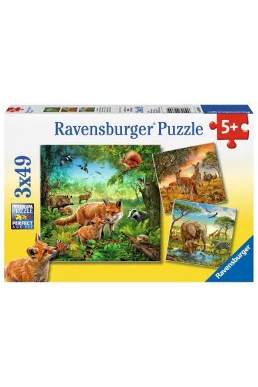 Puzzle 3x49 Animals of the Earth Ravensburger