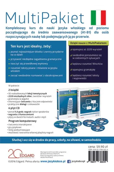 W�oski. MultiPakiet. Kompletny kurs dla pocz�tkuj�cych. Poziom A1-B1 + CD