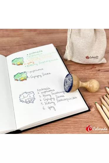 Stempel mapa Polski - pasy rze�by terenu Colorado