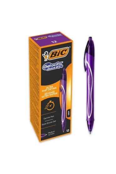 Paczka D�ugopis �elowy fioletowy BIC Intensity Quick Dry 12szt.