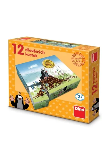 Drewniane klocki obrazkowe Rok Krecika 12el