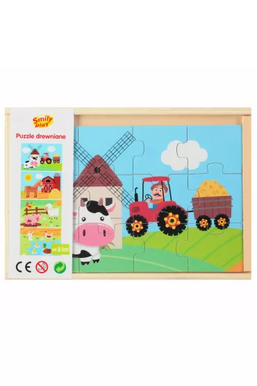 Puzzle drewniane 4x12 element�w Farma SMILY PLAY SPW84947