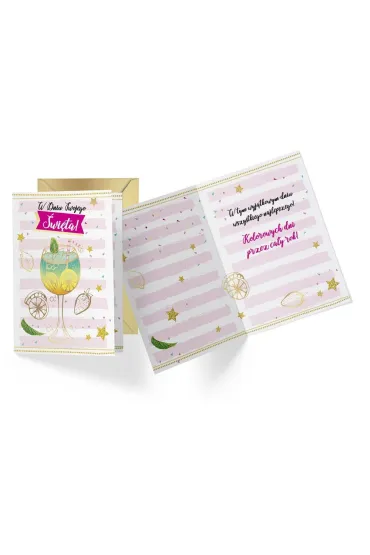 Kukartka Karnet B6 PR-256 W dniu Twojego �wi�ta, drink