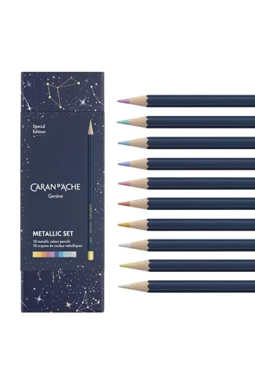 Carandache Kredki Cosmic Blue metaliczne 10 szt.