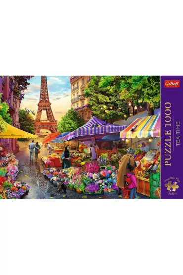 Puzzle 1000 el. Targ kwiatowy, Pary� Trefl