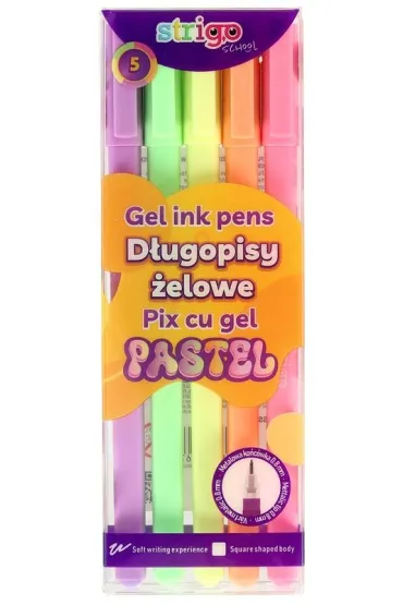 D�ugopis �elowy 5 kolor�w pastel STRIGO SSC424 5 szt.