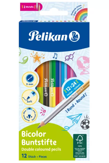 Pelikan Kredki dwustronne 24 kolor�w 12 szt.
