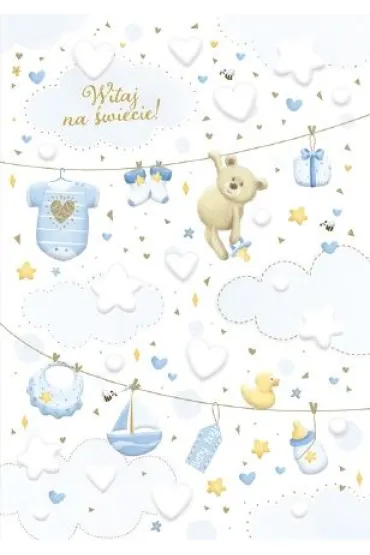 Trend Kartka okoliczno�ciowa Narodziny niebieskie