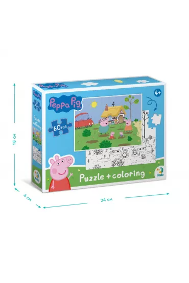 Puzzle 60 el. Peppa Pig 2 in 1 Dodo