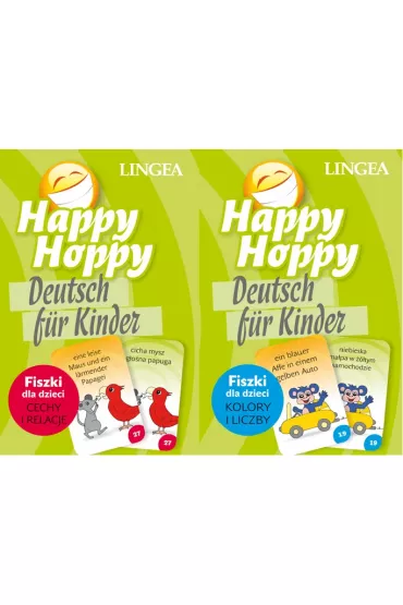 Pakiet Happy Hoppy. Deutsch fur Kinder. Fiszki dla dzieci: Cechy i relacje, Kolory i liczby