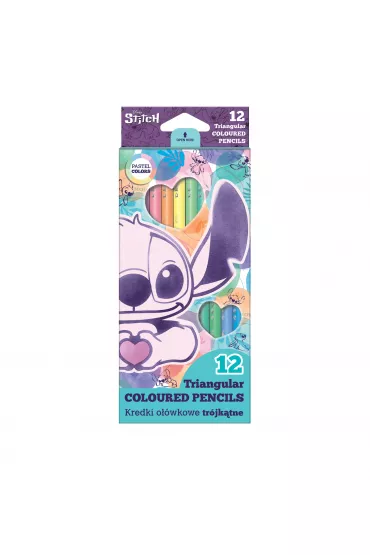 CoolPack KRedki o��wkowe tr�jk�tne Disney Fashion Stitch Pastel 12 kolor�w