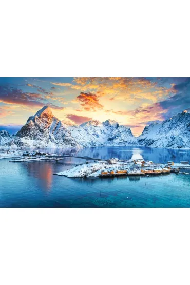 Puzzle 1000 el. Sunrise on Sakrisoy, Lofoten Castorland
