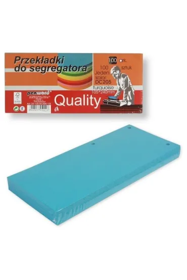 Penword Przek�adki do segregatora turquise 100 szt.