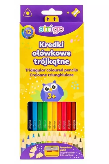 Strigo Kredki o��wkowe tr�jk�tne 12 szt.