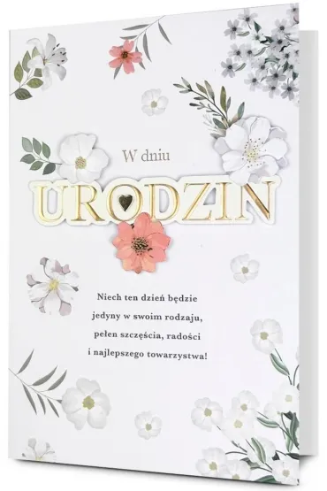Karnet okazjonalny B6 z kopert� Urodziny Kwiaty PAN DRAGON HM200-3560
