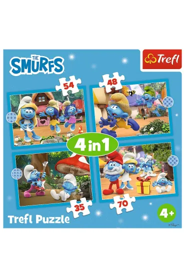 Puzzle 4w1 - Wioska Smerf�w (35+48+54+70 el.) Trefl