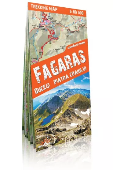Fagaras, Bucegi, Piatra Cralului trekking map 1:80 000 (laminat)