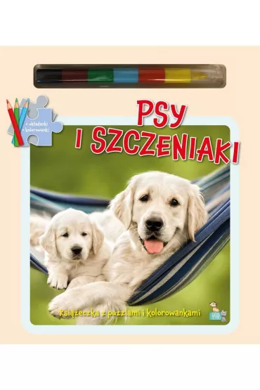 Psy i szczeniaki. Ksi��eczki z puzzlami, kolorowankami i kolorow� kredk�