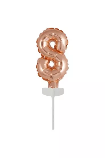 Amscan Balon foliowy mini cyfra 8 r�owe z�oto 6,5x12cm