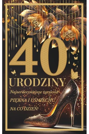 Art Nuvo Karnet 40 urodziny damskie z�ocone (13x20,5cm) UCK-01