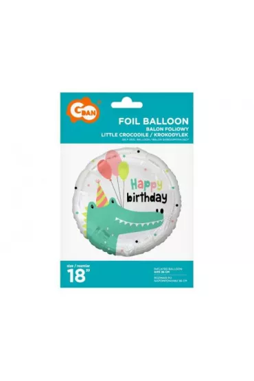 Godan Balon foliowy Krokodylek Happy Birthday 45cm